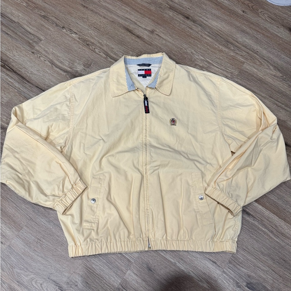 Tommy Hilfiger Pale Yellow Lightweight Zip Shirt Jacket